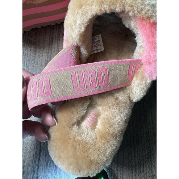 UGG Disco Stripe Slide Chestnut/Pink Rose Slipper Women's US size 8 NEW - Picture 5 of 7